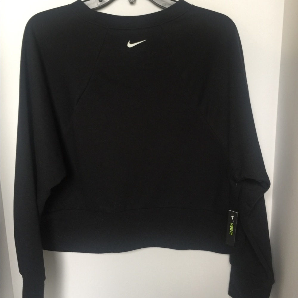 Nike Fleece Training Crop Crew Neck Sweatshirt - Picture 3 of 4
